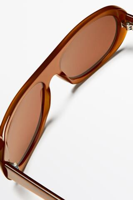 Massimo Dutti Солнцезащитные очки формы «маска», карамельный