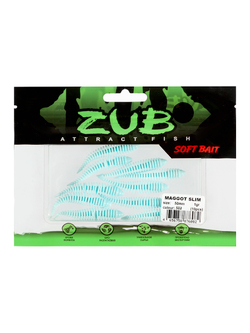 Приманка ZUB-MAGGOT SLIM 50мм(2")-10шт, (цвет 502) голубой