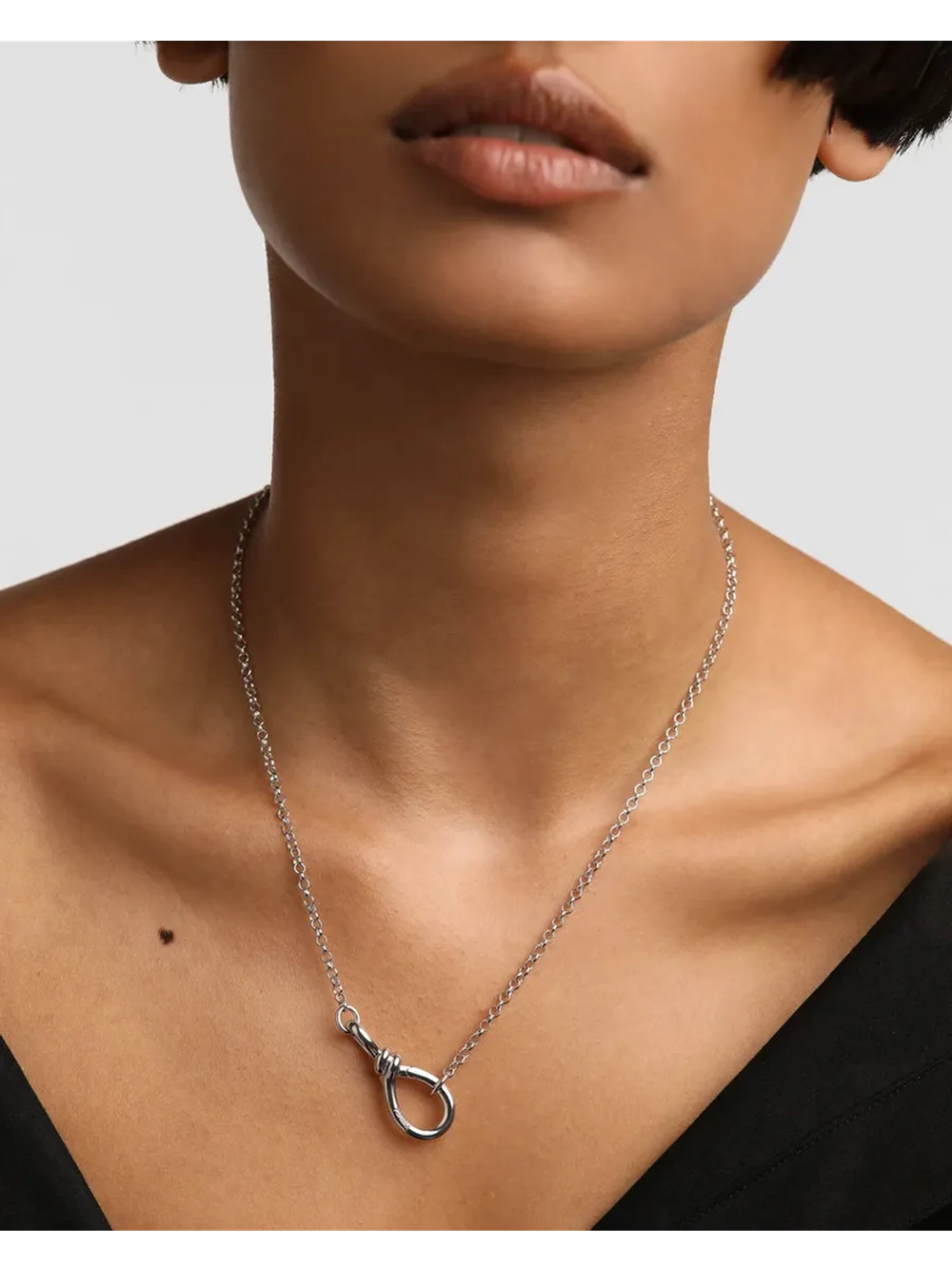 Цепочка Stacker Clasp Серебро 925 пробы покрытое родием