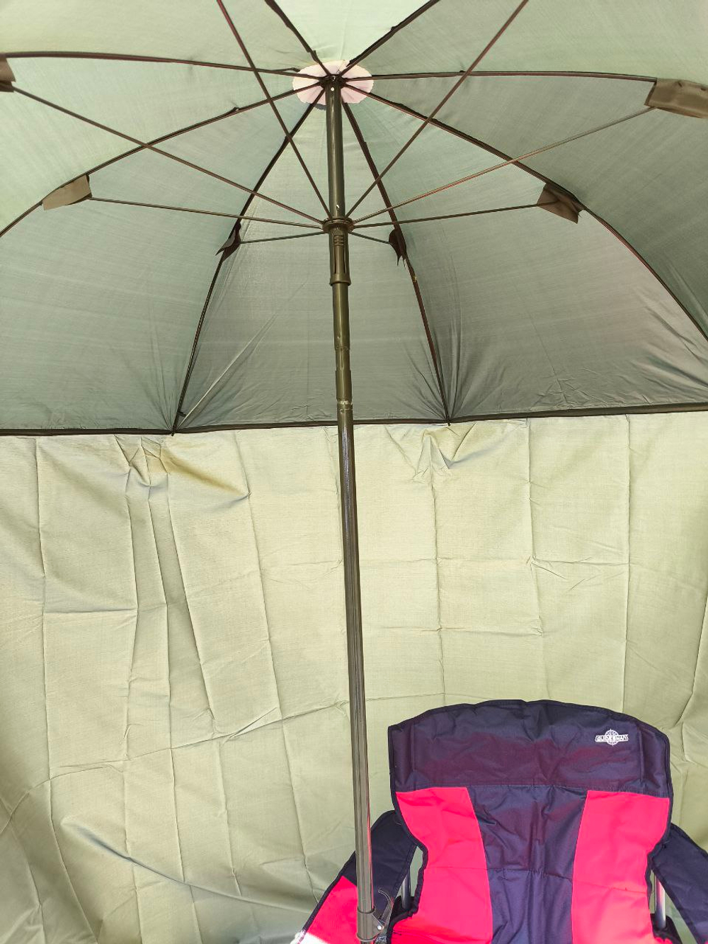 Зонт карповый, рыболовный, пляжный с боковым тентом, пологом Nature camping Green 02