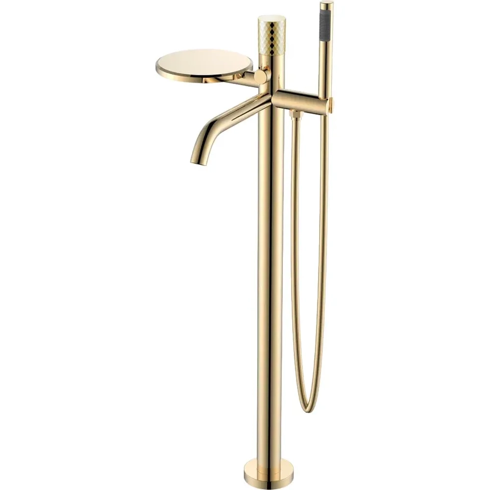Напольный смеситель для ванны с душем Boheme Stick 129-GG gold diamond gold