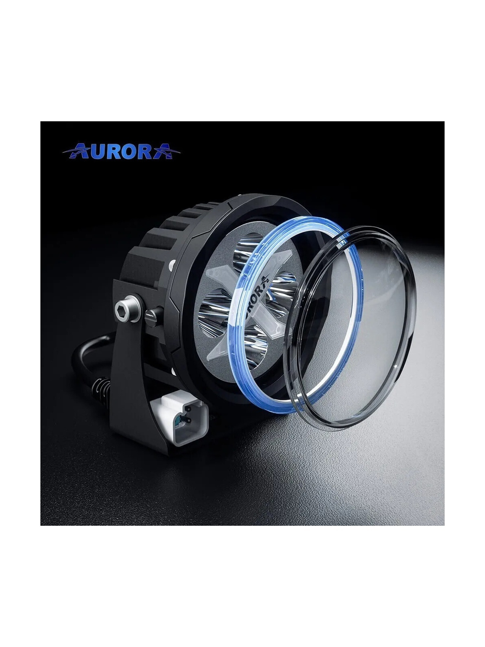 Светодиодные фара рабочего света AURORA 102 мм 40W c RGB подсветкой (комплект 2 шт)