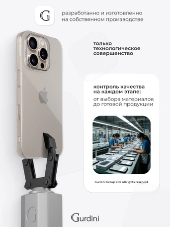 Чехол накладка iPhone 15 Pro 6.1" Gurdini силикон Ultra Twin 1 mm прозрачный