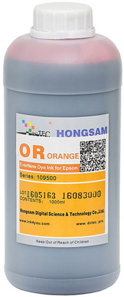 Чернила DCTec — HONGSAM водорастворимые для Epson серия: 109500 - Orange (Оранжевый) 1000 мл.