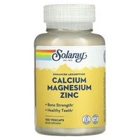 Solaray, Calcium Magnesium Zinc 100 Veg Capsules | Kalsiy, magniy va rux, 100 oʻsimlik kapsulasi