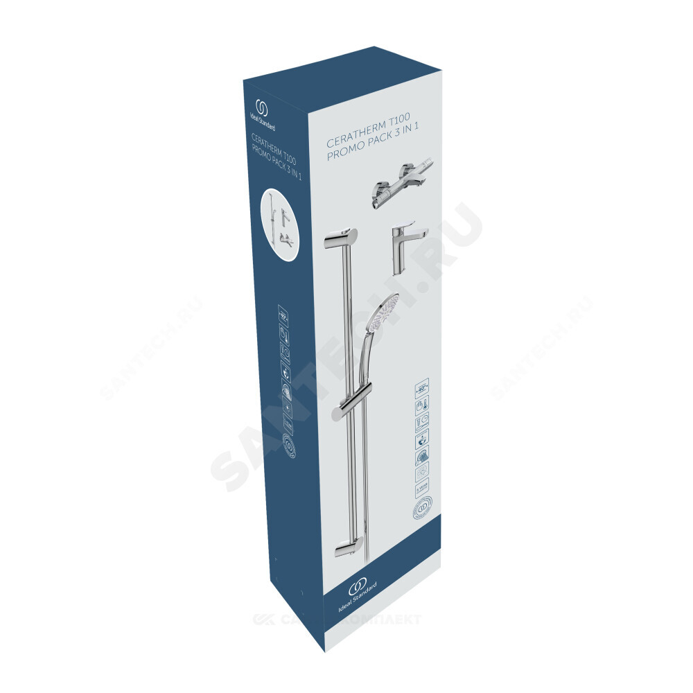 Промо-комплект для ванны с душем CERATHERM T100 Ideal Standard BC985AA