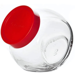 Банка 1500 мл БЕЛЛА круглая с пластиковой крышкой, закаленное стекло (комплект 6шт.)