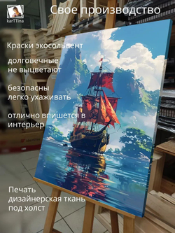 Картина на стену "Алые паруса" 30х40см 1шт.