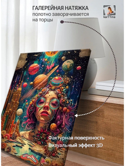 Картина "Ночной город", для интерьера 50х70см 1шт.