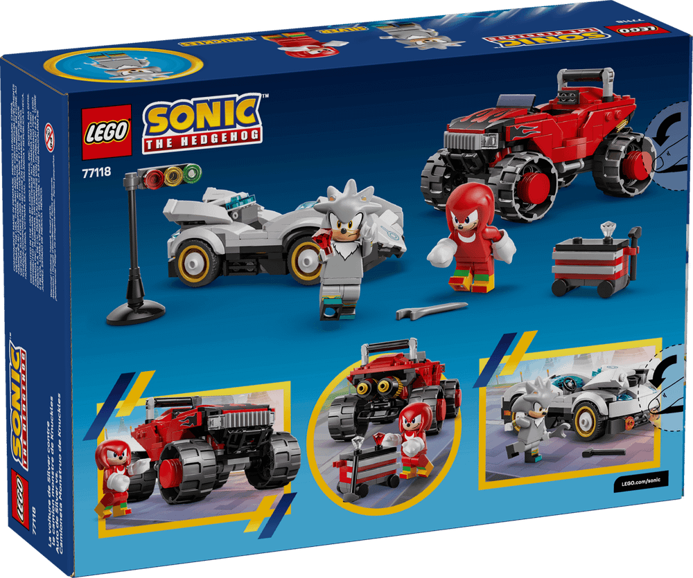 Конструктор LEGO Sonic the Hedgehog 77118 Silver's Car vs. Knuckles' Monster Truck