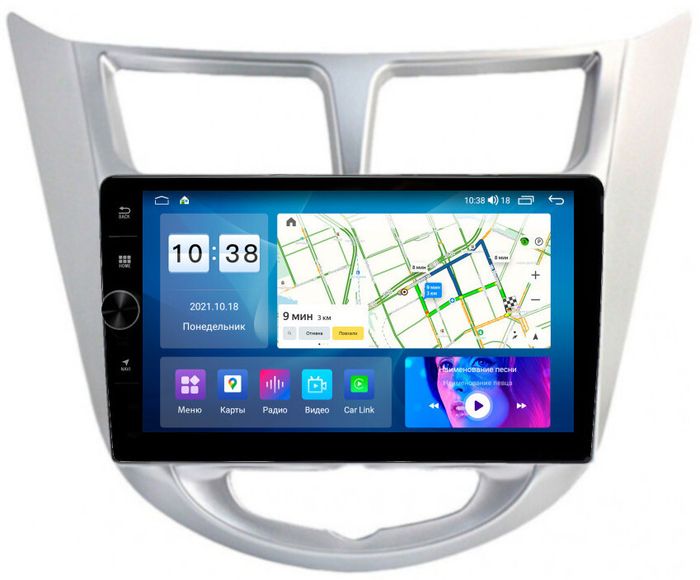 Магнитола для Hyundai Solaris 2010-2016 - Parafar PF067FHDAV на Android 13, CarPlay, 4G SIM-слот