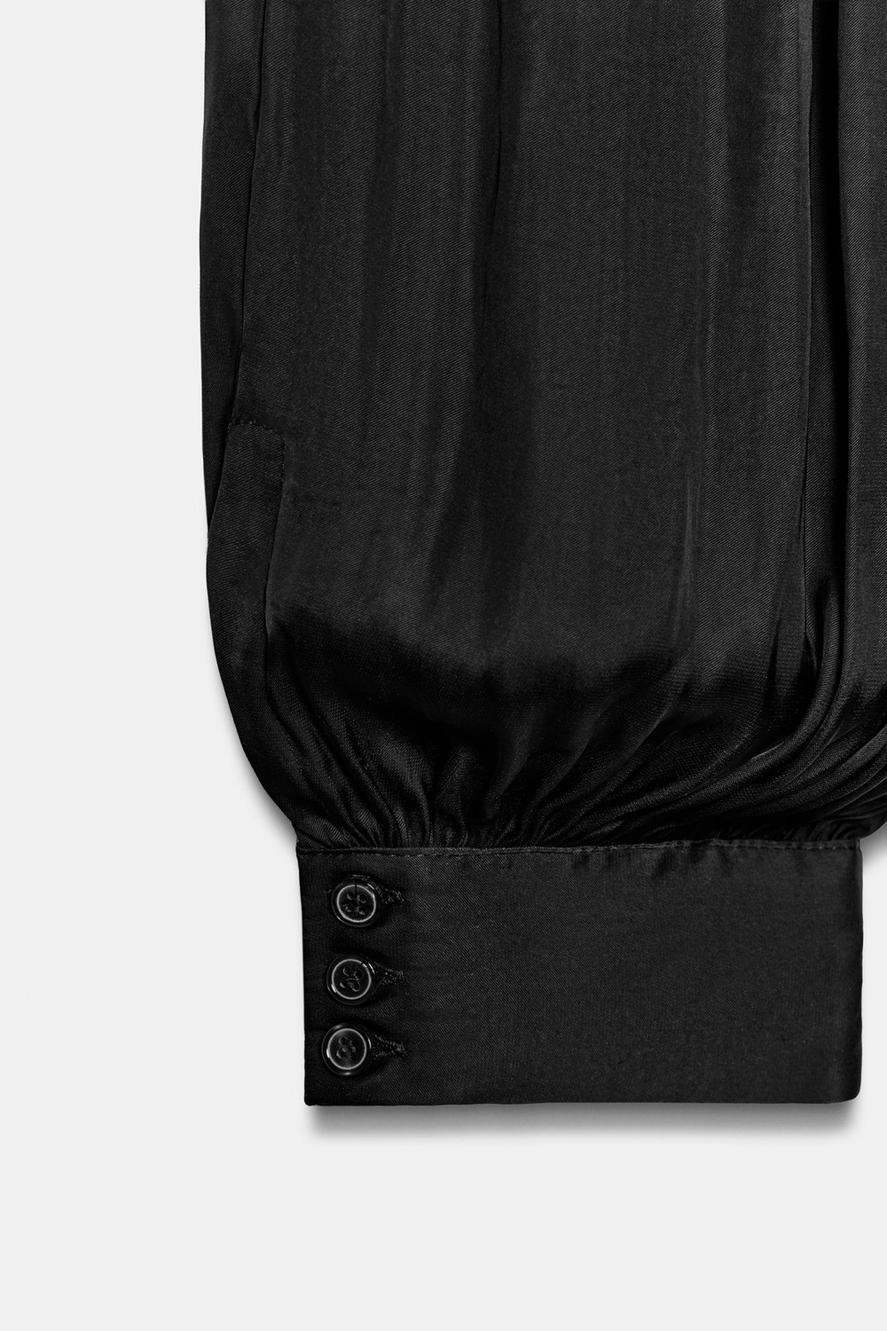ZARA АТЛАСНЫЕ БРЮКИ-БАЛЛОНЫ — ZW COLLECTION, ЧЕРНЫЙ