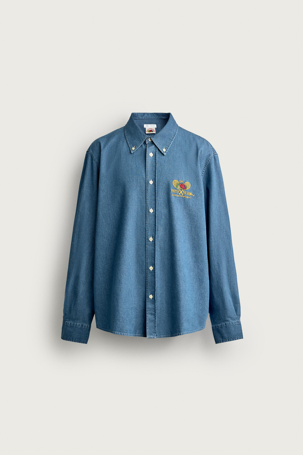 ДЖИНСОВАЯ РУБАШКА С ВЫШИВКОЙ FRUIT OF THE LOOM™ — ZARA