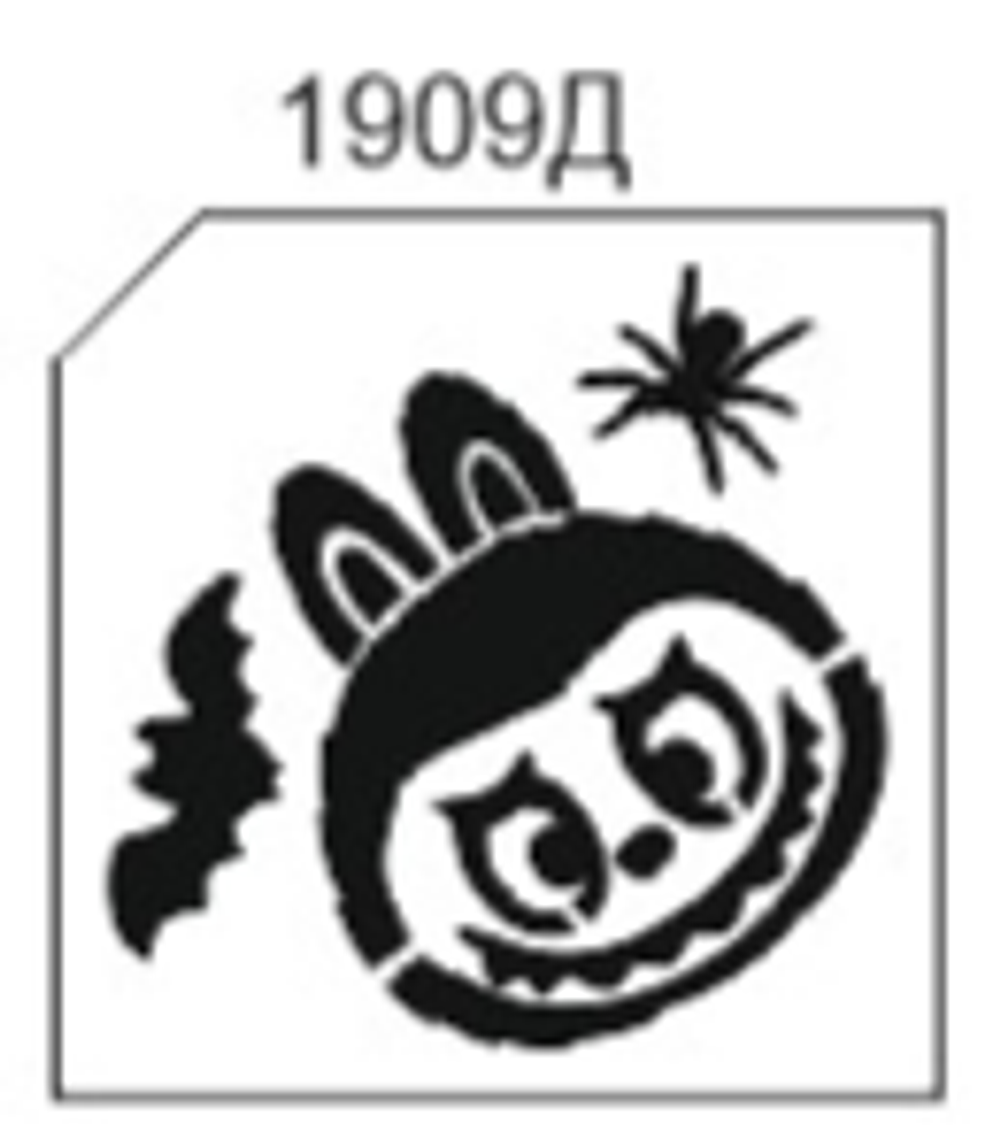 Трафарет для блеск-тату 6*6 лабубу 1909Д