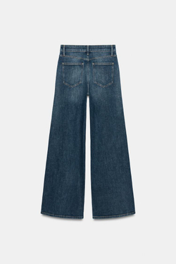 ZARA ДЖИНСЫ COMFORT WIDE LEG С ВЫСОКОЙ ПОСАДКОЙ — ZW COLLECTION, ГОЛУБОЙ