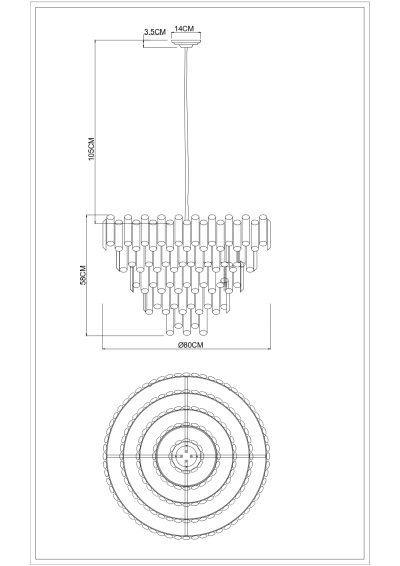 Каскадная люстра Divinare ROSIE 3511/17 LM-16, 16хE14