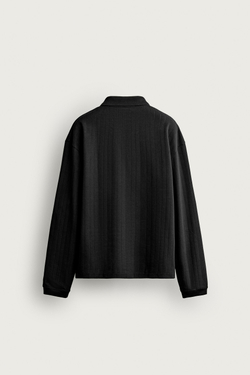 ZARA ЖАККАРДОВОЕ ПОЛО С ВЫШИТОЙ НАДПИСЬЮ, ТЕМНЫЙ АНТРАЦИТ