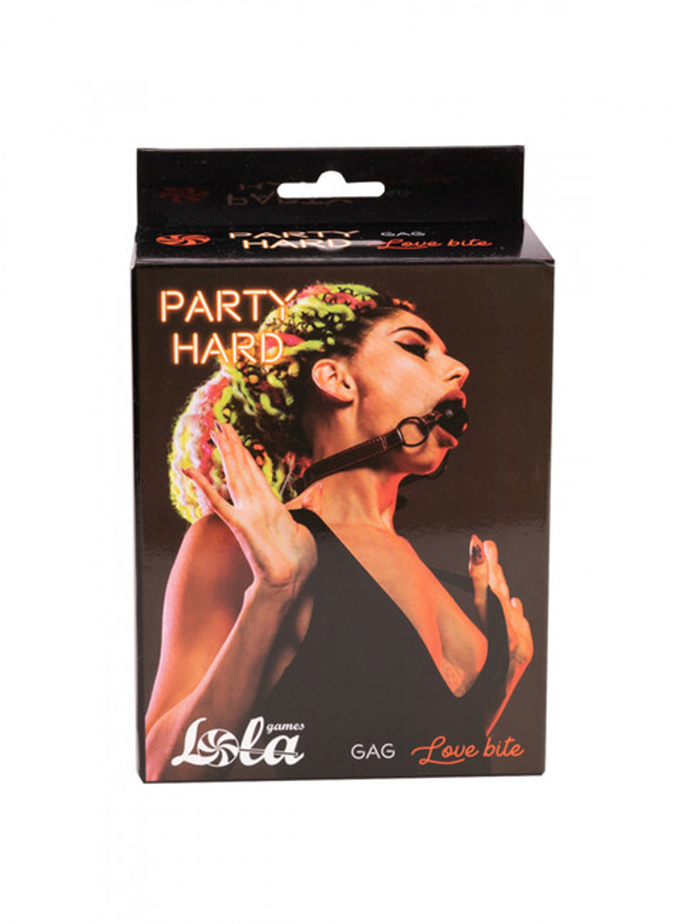 Дышащий кляп Party Hard Love Bite (Цвет: черный с красным)