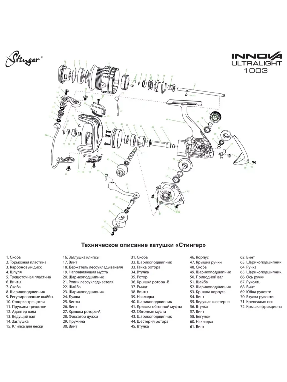 Катушка для рыбалки безынерционная Stinger Innova Ultralight