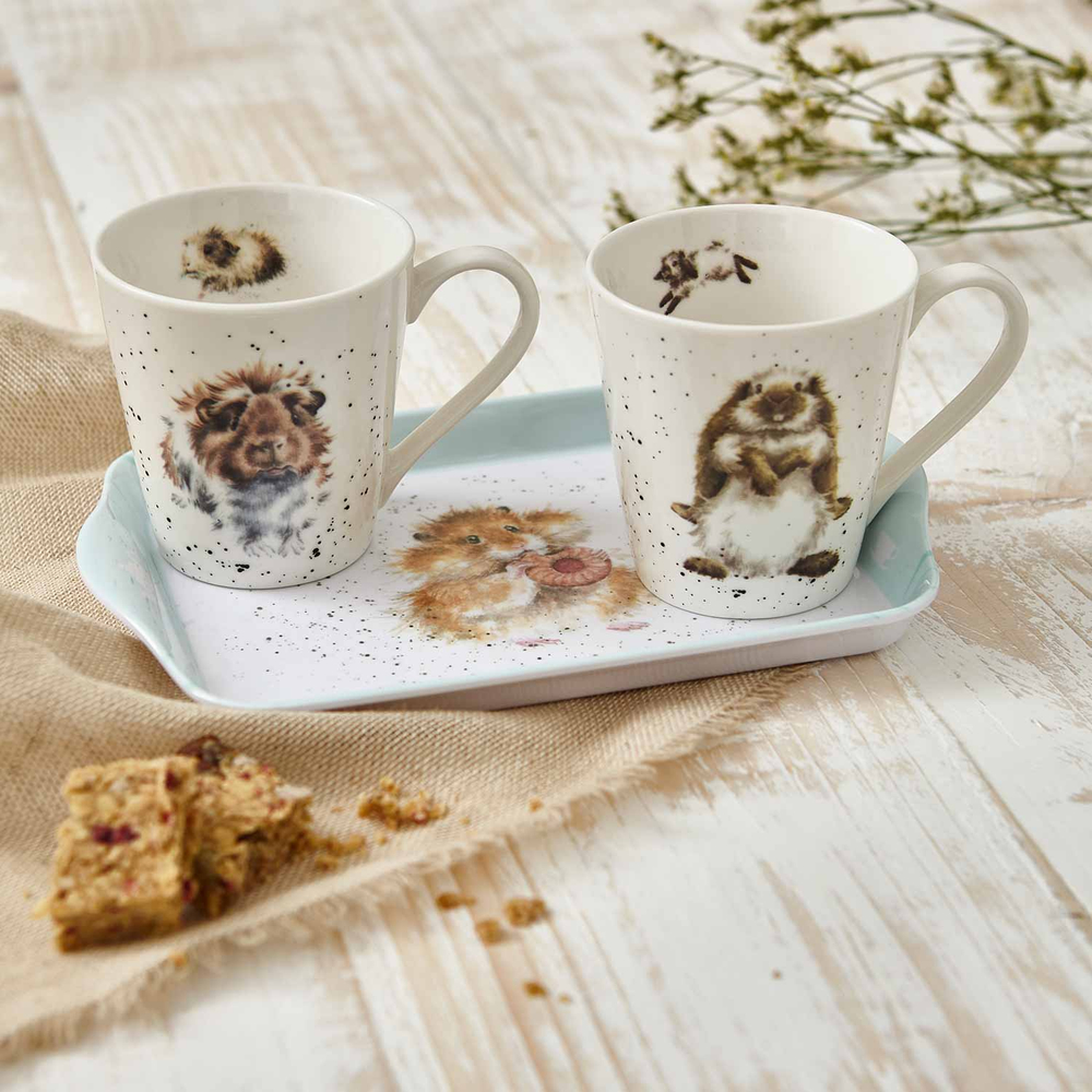 Royal Worcester Wrendale Designs Набор из 2 кружек 180 мл с подносом для диетических стартов X0011659139