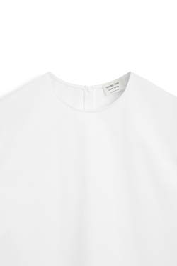 Massimo Dutti Топ из поплина из смесовой хлопковой ткани - Limited Edition, белый