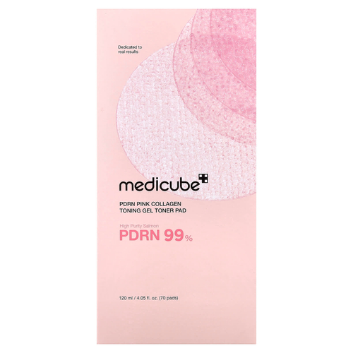 Medicube, DPRN, розовые салфетки с коллагеном, гель-тонер, 70 шт.