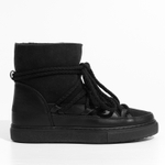 Высокие комбинированные кеды INUIKII Sneaker Classic Black на меху