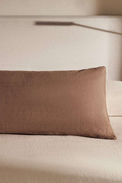ZARA HOME ЛЬНЯНОЙ ЧЕХОЛ ДЛЯ ДЕКОРАТИВНОЙ ПОДУШКИ, РЫЖЕВАТО-КОРИЧНЕВЫЙ