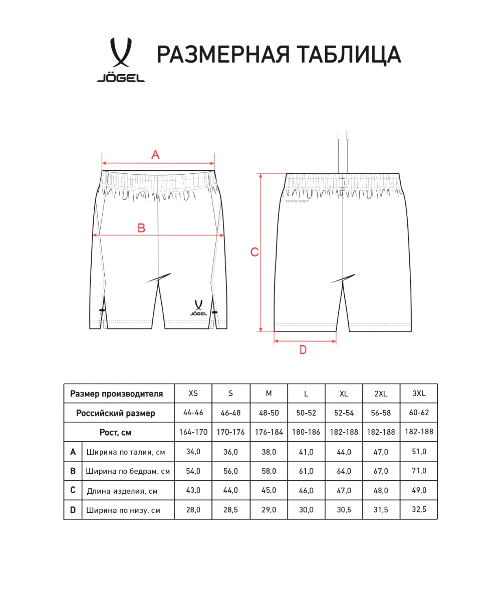 Шорты тренировочные без карманов JÖGEL PREMIER PerFormDRY Training Shorts, темно-синий