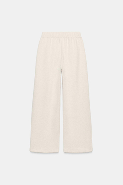 ZARA БАЗОВЫЕ БРЮКИ ИЗ МЯГКОЙ ТКАНИ, ПЕСОЧНЫЙ МЕЛАНЖ