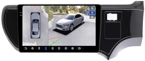 Магнитола для Toyota Aqua 2011-2021 - FarCar BX9-360-9530 монитор 9.5" 2K QLED на Android 13, Быстрая, CarPlay, 4G SIM-слот, 4 камеры в комплекте