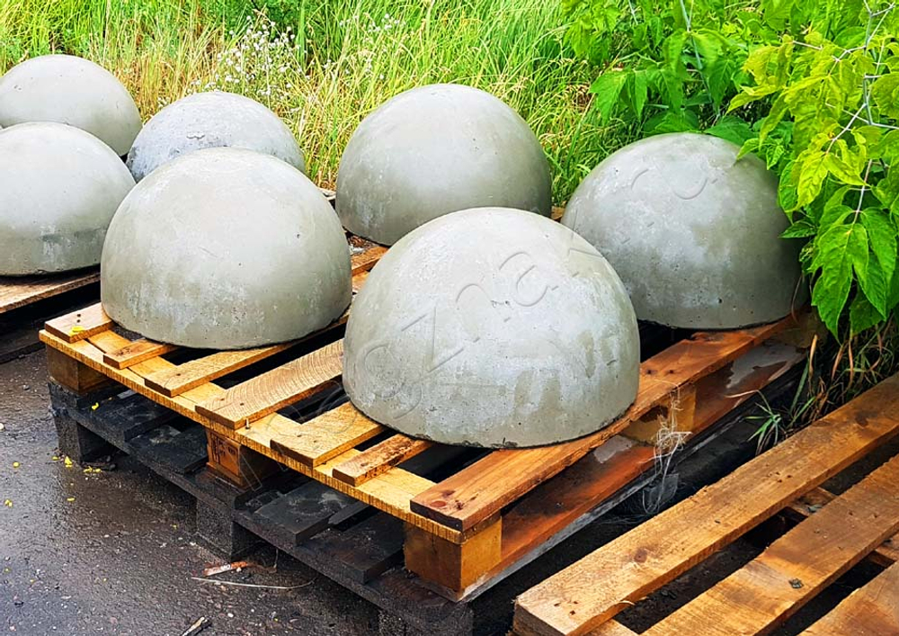 Полусфера бетонная парковочная 500х250 серая