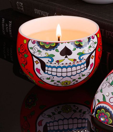 Red skull, свеча Skull collection, Ladenac Milano