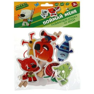 Деревянная игрушка-рыбалка «Ми-ми-мишки» Игра ловим + 2 удочки Ми-ми-мишки в пак. Буратино