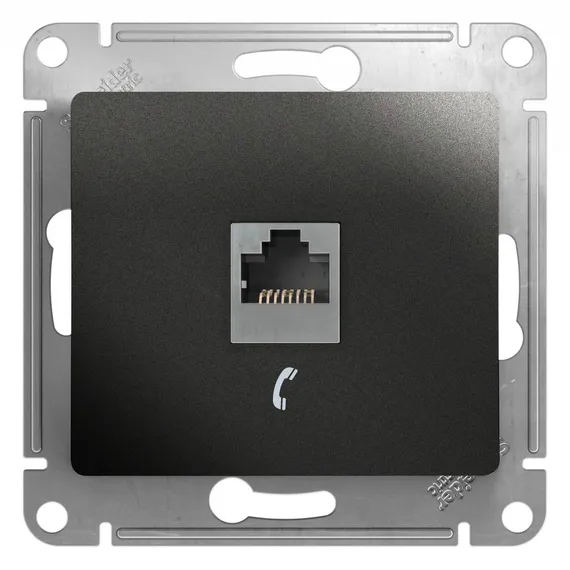 Розетка телефонная RJ11 Systeme Electric Glossa Антрацит GSL000781T