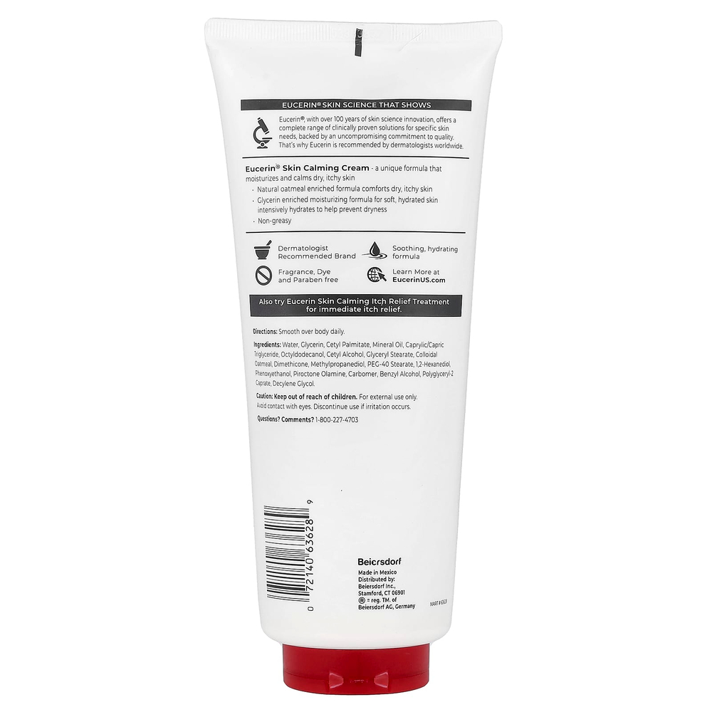 Eucerin, успокаивающий крем для сухой и зудящей кожи, без отдушки, 396 г (14 унций)