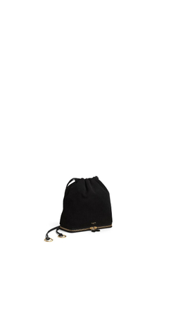 ALAÏA СУМКА LE POCHON ИЗ ЗАМШИ, ЧЕРНЫЙ