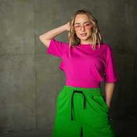 Футболка укороченная на резинке "Bb team pink"