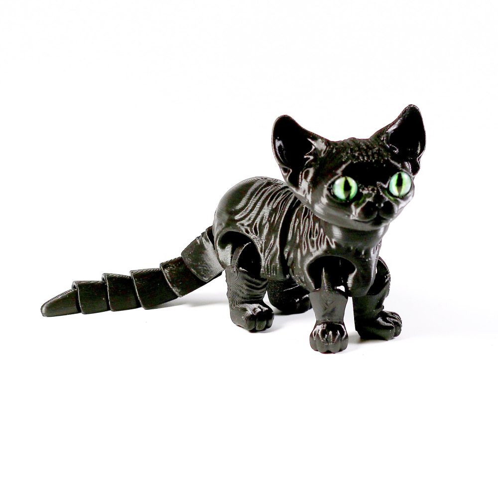 Подвижный котёнок Сфинкс, игрушка антистресс, черный