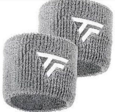TECNIFIBRE WRISTBANDS SILVER 2023 2P (Напульсник узкий) х2
