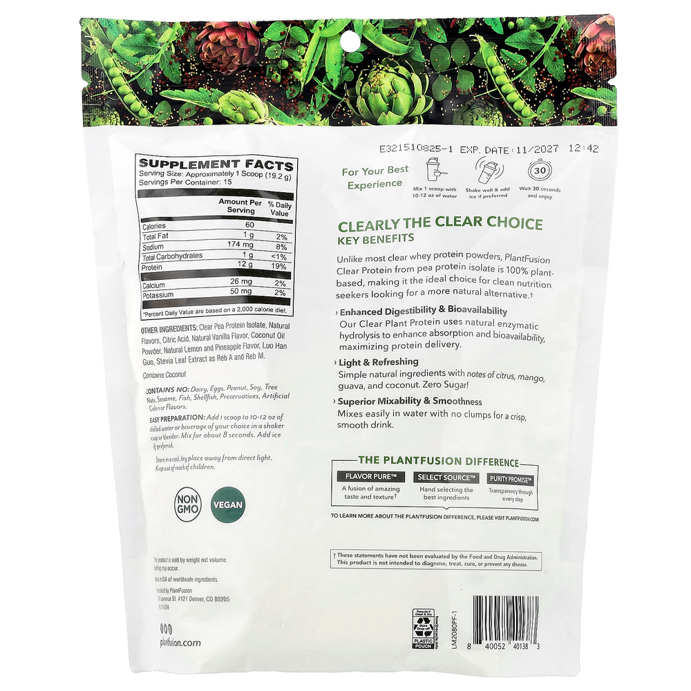 PlantFusion, чистый растительный протеин, тропический пунш, 288 г (10,2 унции)
