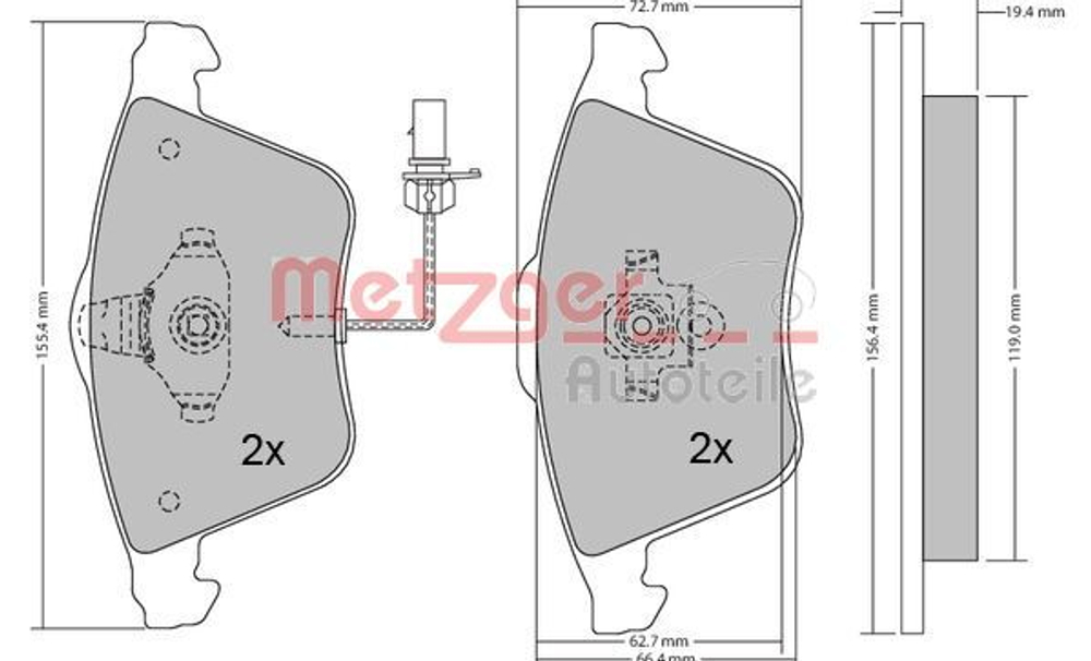 METZGER - 1170099-MEZ - Brake Pad Set, disc brake