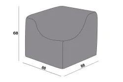 Защитный чехол на модуль Лунго угловой 86×86×65 см, цвет темно-серый
