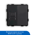 Розетка компьютерная rj45 в рамку (черная) 86- CAT5e&BLK- BK