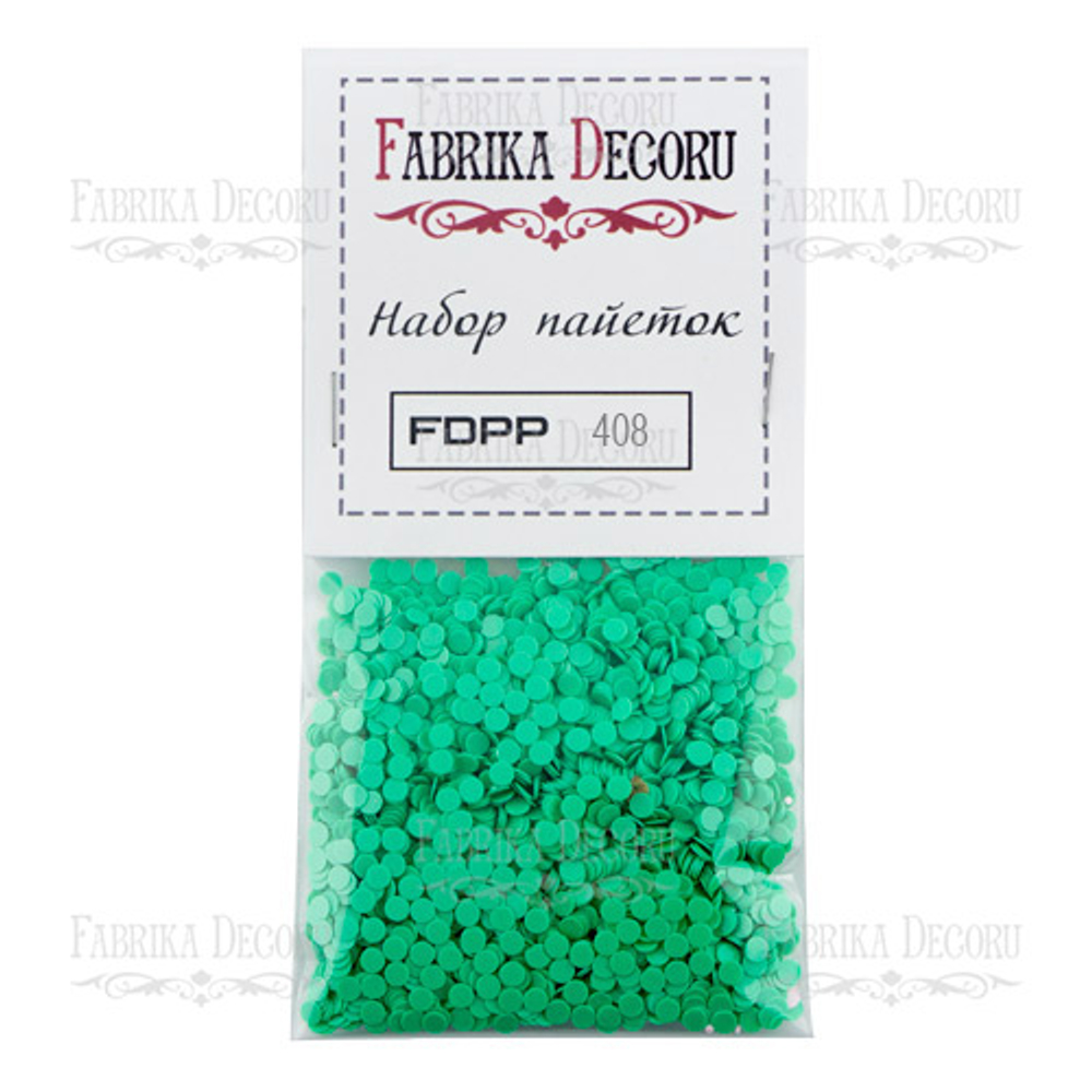 Fabrika Decoru Набор пайеток №408, 4 мм, мятный цвет, Fabrika Decoru