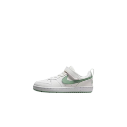 alt="Nike Court Borough Low Recraft PS White Green DV5457-112 детские кроссовки бело-зеленого цвета вид сбоку на белом фоне"
