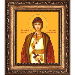 Михаил Феодорович Ярославский благоверный князь. Икона на холсте.