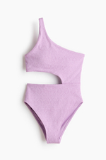 Слитный купальник High Leg на одно плечо — Светло-фиолетовый - H&M
