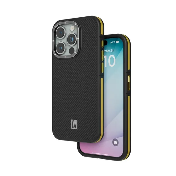 Чехол Levelo Ox Carbon Case для iPhone 15 Pro Max Желтый