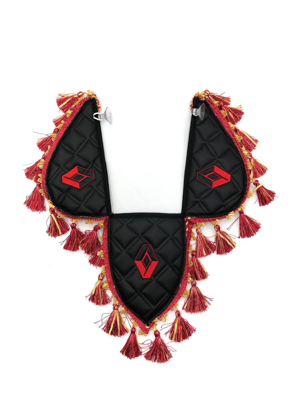 Вымпел тройной RENAULT (экокожа, черный с красными кисточками)